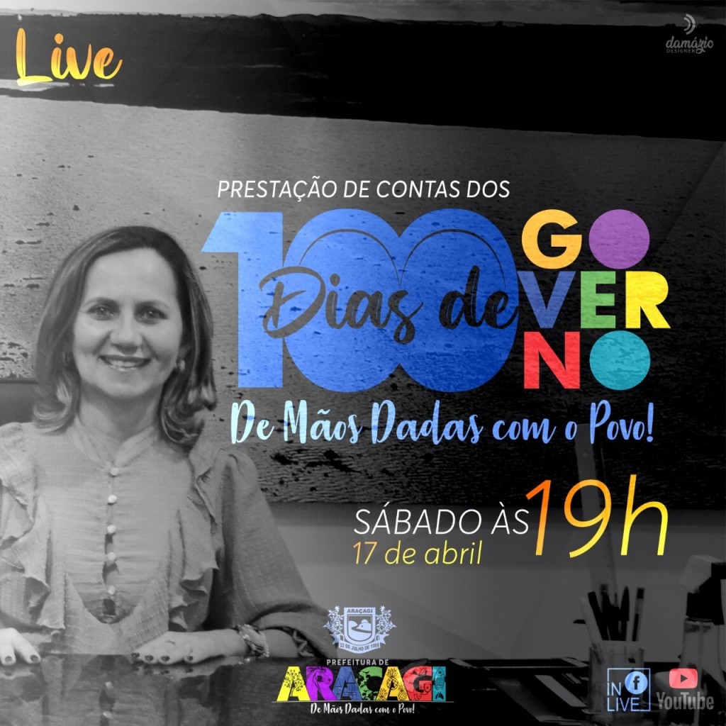 Prefeitura de Araçagi realizará no próximo sábado (17), a "Live dos 100 dias governo" Prefeitura de Araçagi realizará no próximo sábado (17), a "Live dos 100 dias governo"