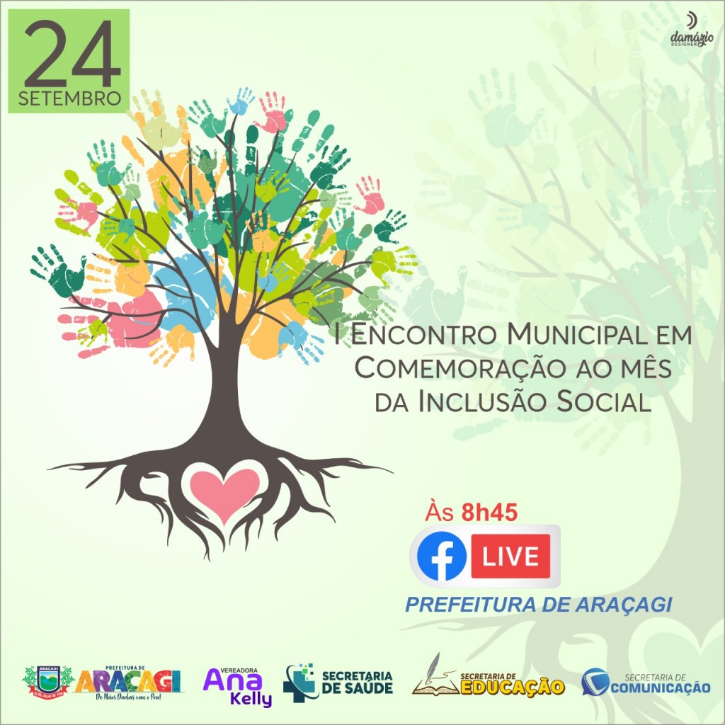 1° ENCONTRO MUNICIPAL EM COMEMORAÇÃO AO MÊS DA INCLUSÃO SOCIAL será realizado na próxima sexta-feira (24) 1° ENCONTRO MUNICIPAL EM COMEMORAÇÃO AO MÊS DA INCLUSÃO SOCIAL será realizado na próxima sexta-feira (24)